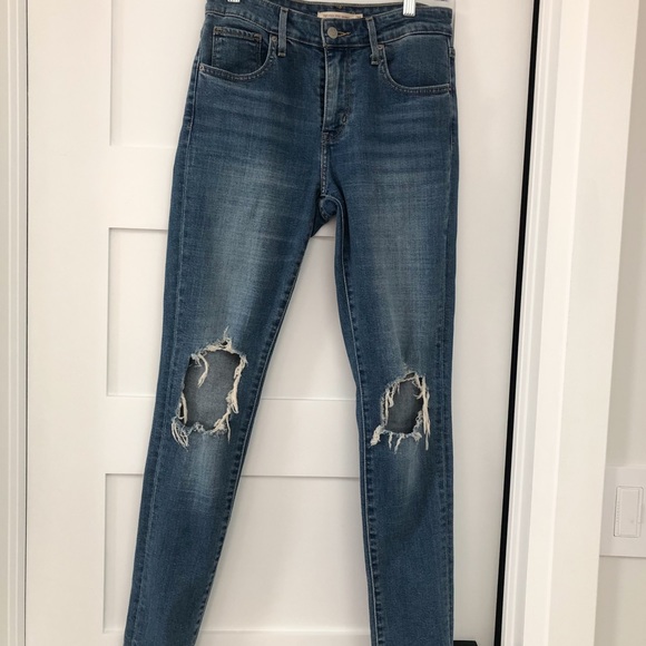 Levi 721 High Rise Skinny Blue Jeans - Picture 1 of 4
